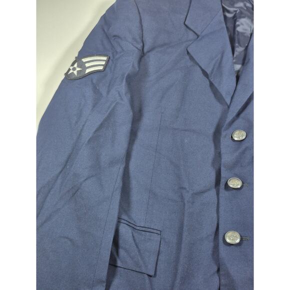 USAF Air Force Enlisted Service Coat Blazer Men Size 40 XL Blue 3 Button - Picture 2 of 7